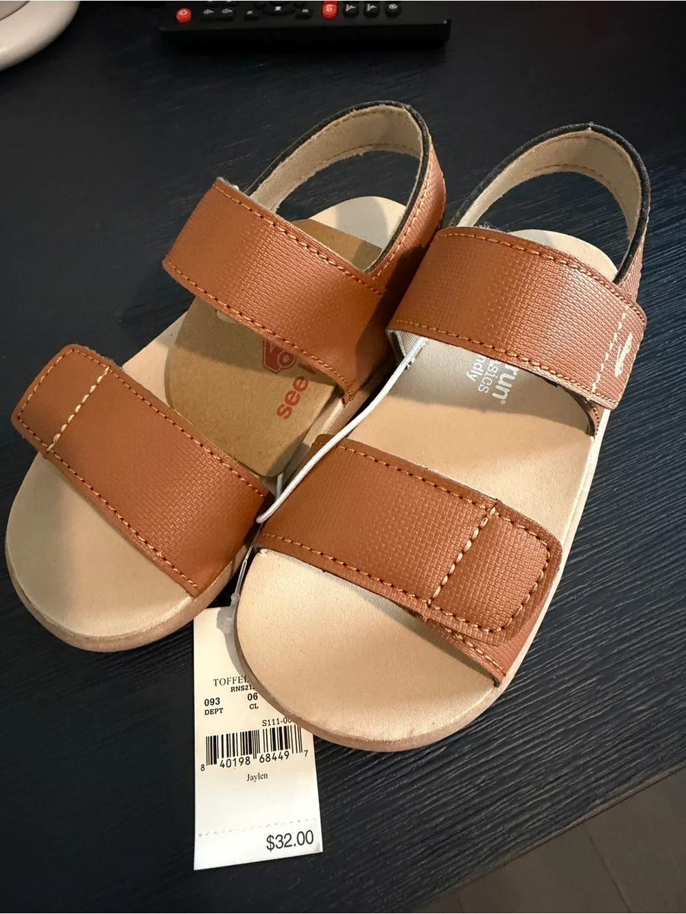 NWT See Kai Run Toffee Brown Velcro Strap Sandals